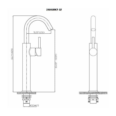 Single Handle High-Rised Lavatory Faucet