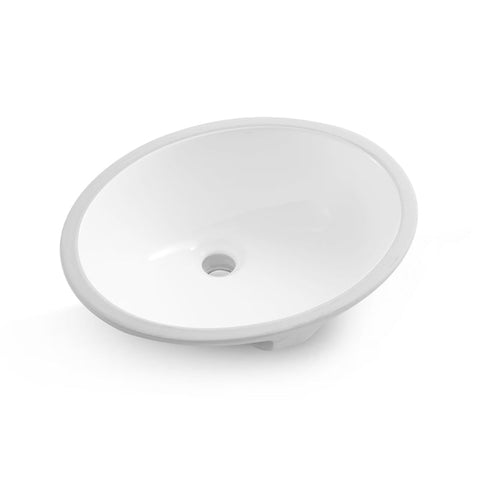White Oval Undermount Bathroom Sink