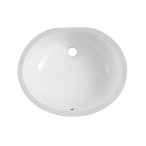 White Oval Undermount Bathroom Sink