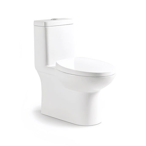 26.6" x 15" Siphonic One Piece Toilet Toilet in White