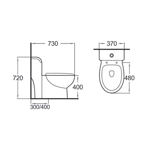 28.7" x 14.6" Siphonic One Piece Toilet in White