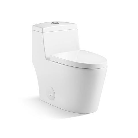 28.5" x 15.5" Siphonic One Piece Toilet in White
