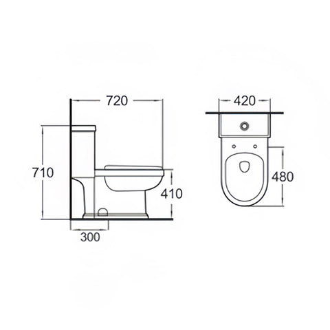 28.3" x 16.5" Siphonic One Piece Toilet in White