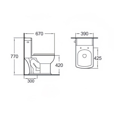 26.4" x 15.4" Siphonic One Piece Toilet in White