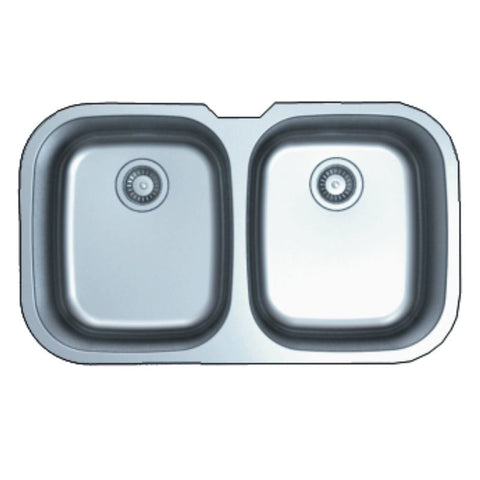 Undermount Stainless Steel Large Double Equal Bowl Kitchen Sink