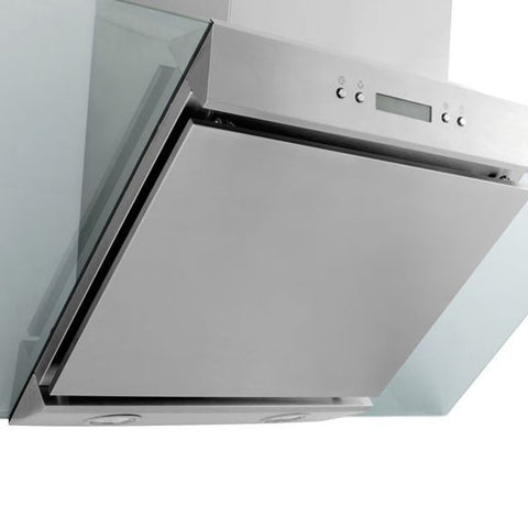 Convertible Stainless Steel Wall-Mounted Range Hood Glass Style