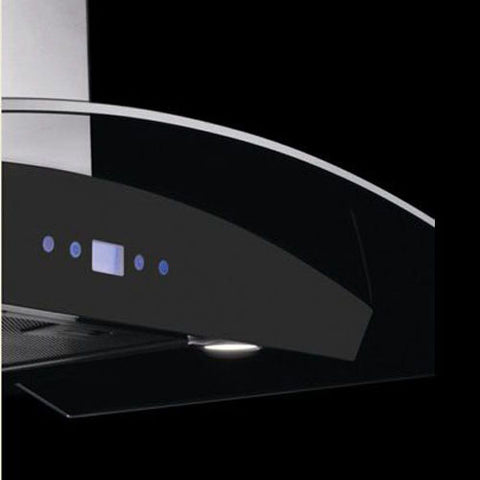 30-in 860-CFM Convertible Stainless Steel Wall Mount Range Hood Glass Style
