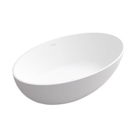 Arba 67" x 39" Extra Wide Freestanding Solid Surface Bathtub in Matte White