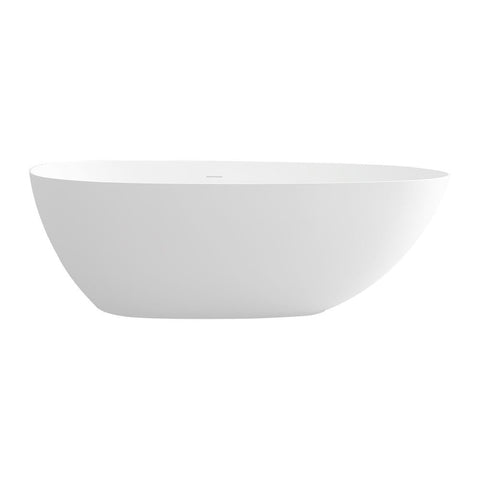 Arba 59" x 31" Freestanding Solid Surface Bathtub in Matte White