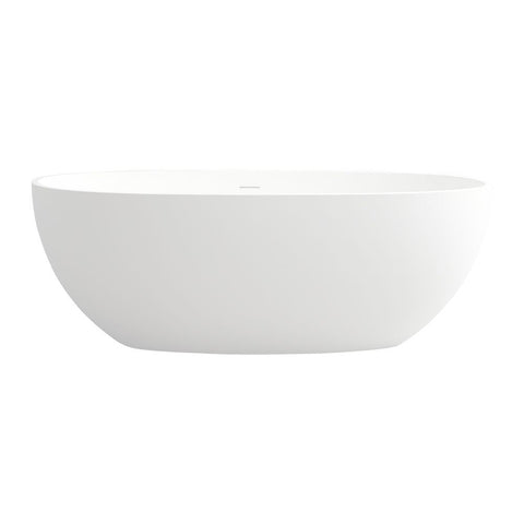 Arba 61" x 30" Freestanding Solid Surface Bathtub in Matte White