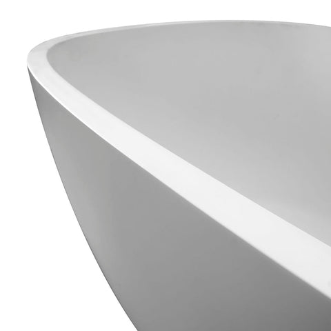 Arba 67" x 30" Freestanding Solid Surface Bathtub in Matte White