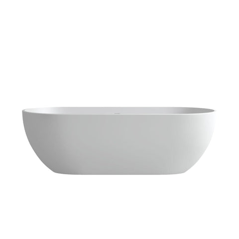 Arba 59" x 30" Freestanding Solid Surface Bathtub in Matte White