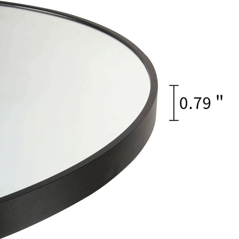 Arba 30" Stainless Steel Framed Circular Bathroom Vanity Mirror in Matte Black