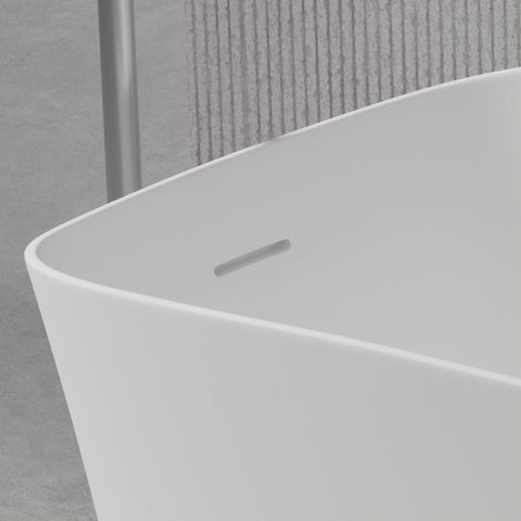 Arba 51" x 29" Freestanding Solid Surface Bathtub in Matte White