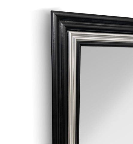 Arba 70" x 36" Black and White Aluminum Framed Rectangular Bathroom Vanity Mirror