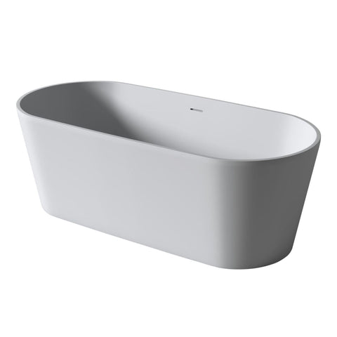 Arba 63" x 30" Freestanding Solid Surface Bathtub in Light Gay