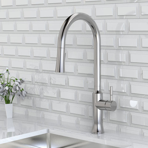 Stainless Steel Single Handle Pull-Out Kitchen Faucet