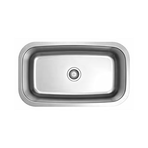 Undermount Brushed Stainless Steel Single Bowl Kitchen Sink APX-1086