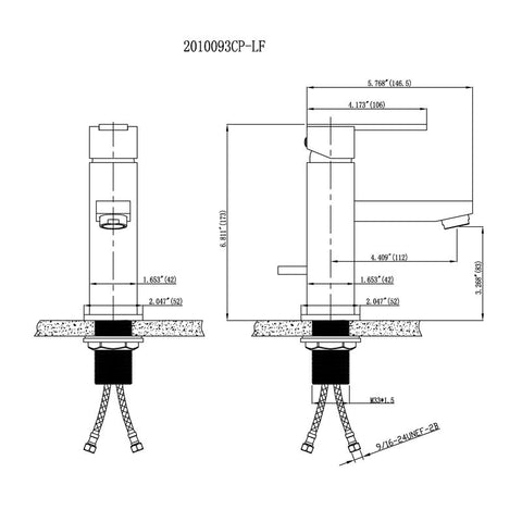 Square Single Lever Lavatory Faucet
