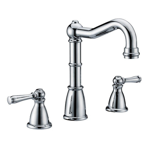 Chrome Solid Brass Widespread Lavatory Faucet Classic Style