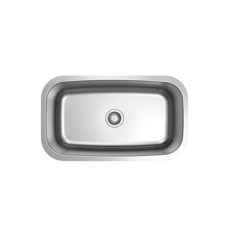 Undermount Brushed Stainless Steel Single Bowl Kitchen Sink APX-3218S