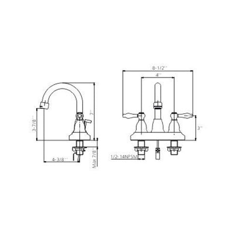 Two Handle Bathroom Sink Faucet