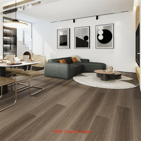 A906 Coastal Couture 12MM WATER RESISTANT CARB HDF AC4 LAMINATE FLOOR (59.06"X9.41")