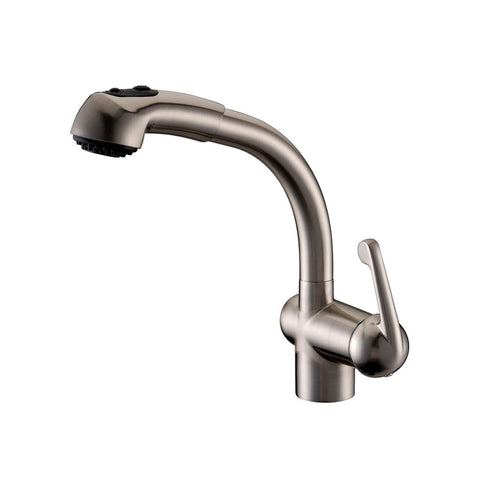 Brushed Nickel Solid Brass Single Lever Kitchen Faucet