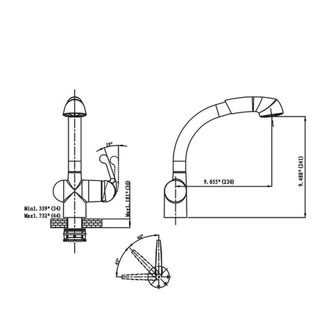 Brushed Nickel Solid Brass Single Lever Kitchen Faucet