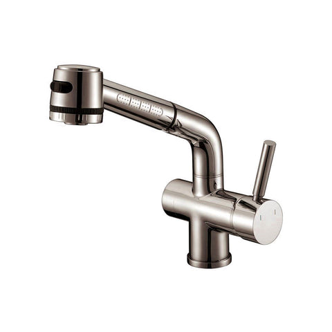 Bruhed Nickle Single Handle Pull-out Kitchen Faucet