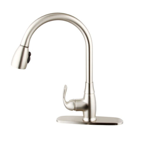 Brushed Nickel Single Handle Pull-Down Kitchen Faucet
