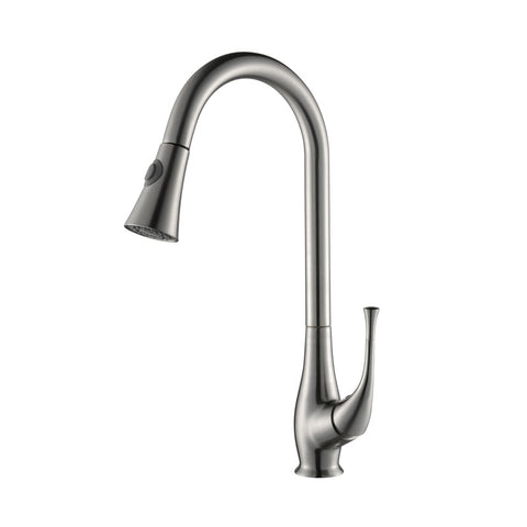 Brushed Nickle Single Handle Pull-Down Kitchen Faucet