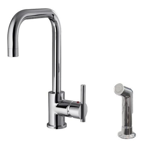 Brushed Nickel Single Lever Handle Faucet with Side Sprayer Head
