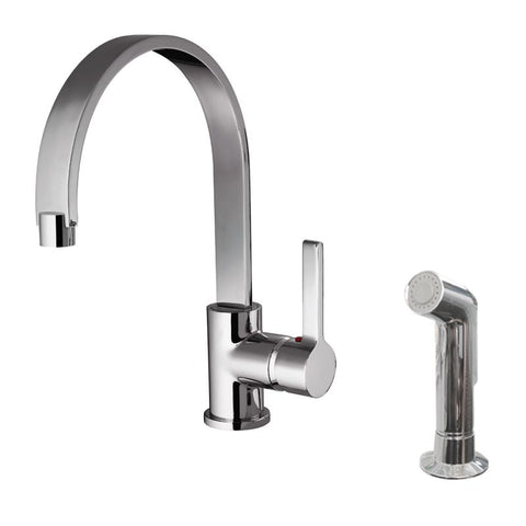 Brushed Nickel Single Handle Kitchen Faucet with Side Sprayer