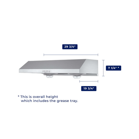 Hauslane | Chef 30-in Ducted Stainless Steel Undercabinet Range Hood