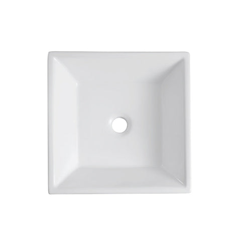 White Ceramic Square Vessel Bathroom Sink