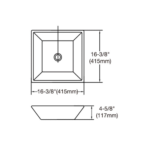 White Ceramic Square Vessel Bathroom Sink