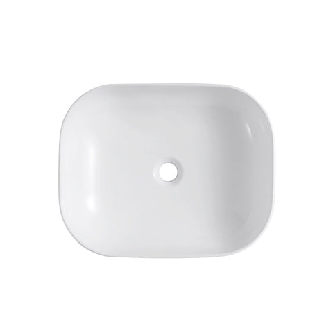 White Ceramic Oval Vessel Bathroom Sink