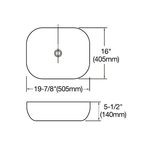 Ceramic Square Vessel Bathroom Sink