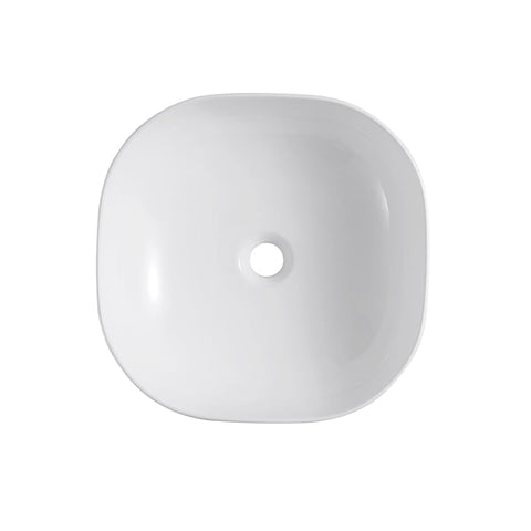 White Ceramic Square Vessel Bathroom Sink