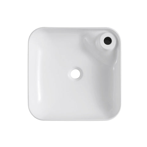 White Ceramic Square Vessel Bathroom Sink