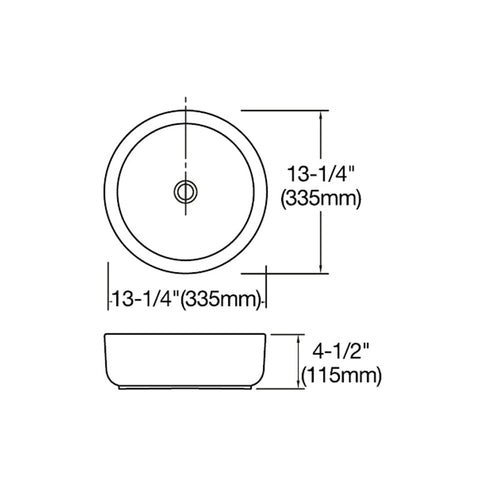 White Ceramic Circular Vessel Bathroom Sink