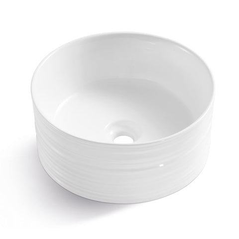 Above Counter Olive Swirl-White Vessel For Wall Mount Drilling