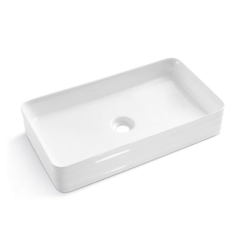 Above Counter for Drilling Ceramic Rectangular Vessel Bathroom Sink