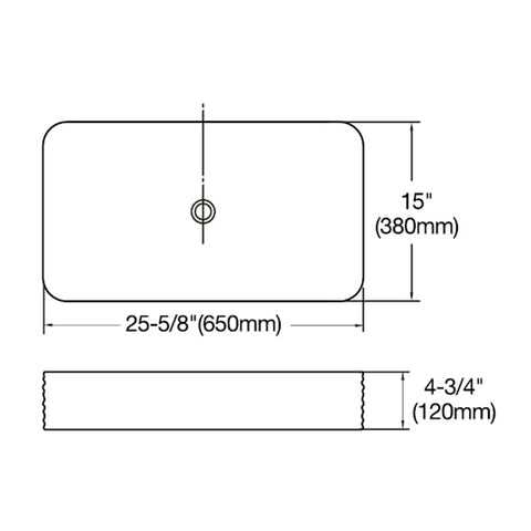 Above Counter for Drilling Ceramic Rectangular Vessel Bathroom Sink