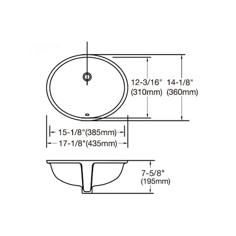 Ceramic Oval Undermount Bathroom Sink