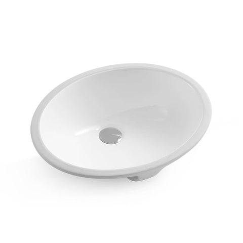 White Oval Undermount Bathroom Sink