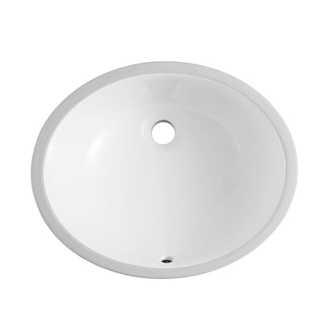 White Oval Undermount Bathroom Sink