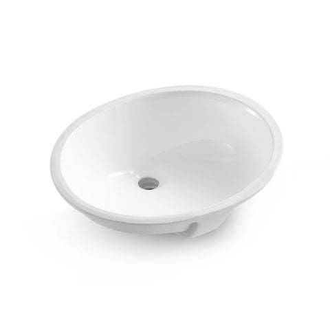 White Oval Undermount Bathroom Sink