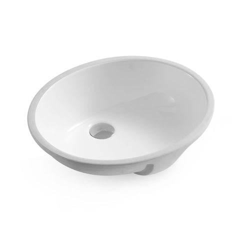 White Oval Undermount Bathroom Sink